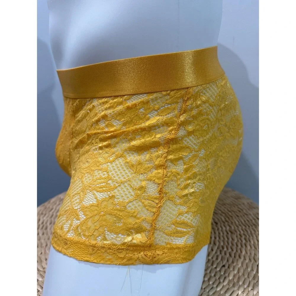 Cosabella Never Say Never Lace Classic Trunk Boxer Brief yellow size S